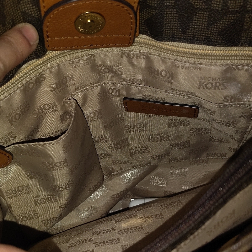 Michael Kors Dark Brown Signature Tote - Picture 3 of 4